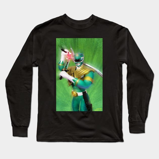 Dragon Ranger / Green Ranger Long Sleeve T-Shirt by EvoComicsInc